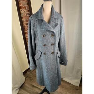 H&M Women's Double-Breasted Wool Blend Coat, Size US 16